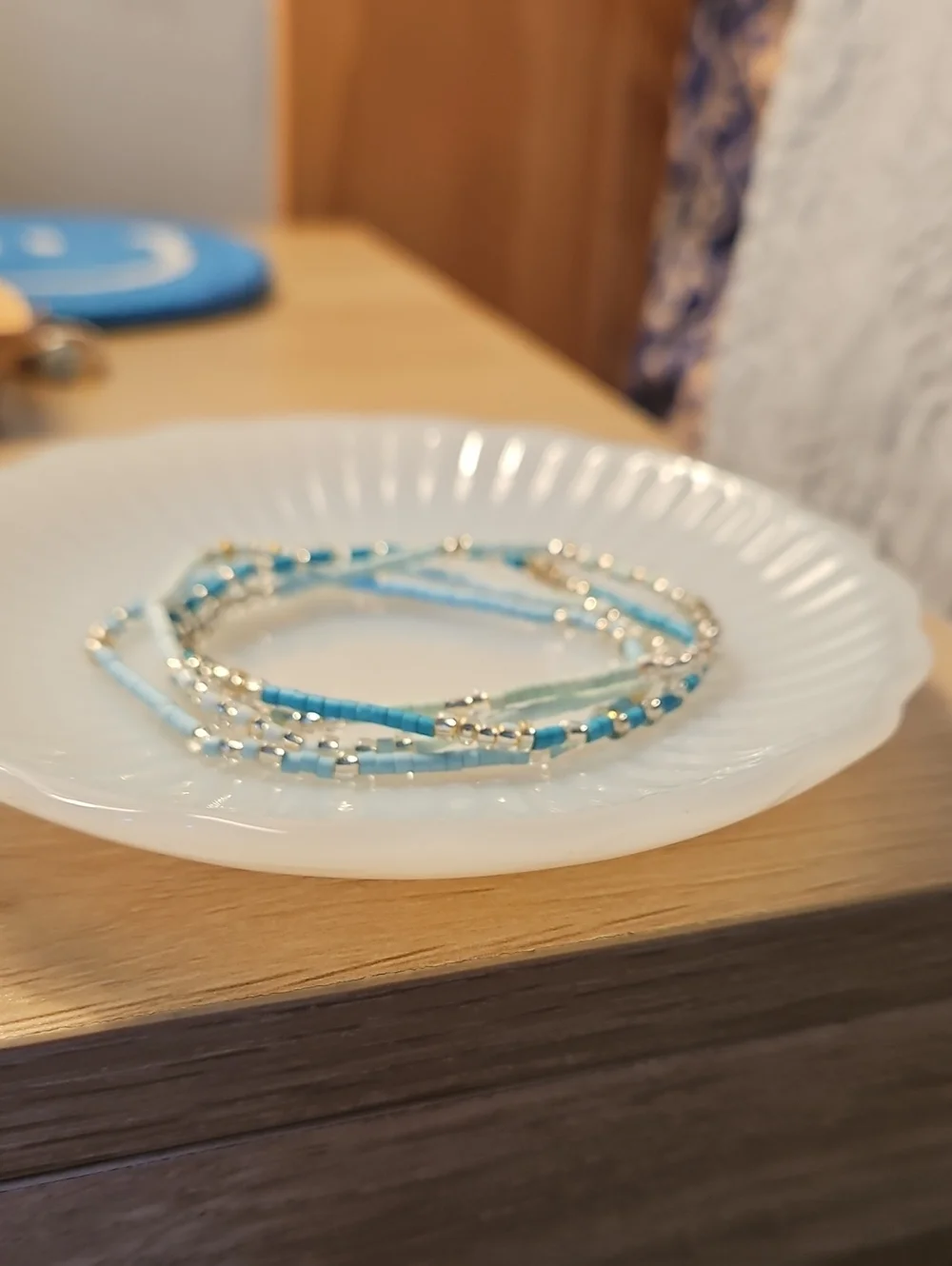 Pura Vida Light Blue and Aqua Beaded Multi-Strand Bracelet